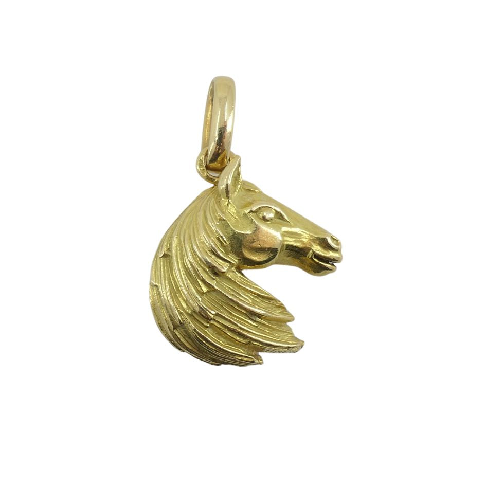 Hermes 18k Gold Equestrian Horse Pendant