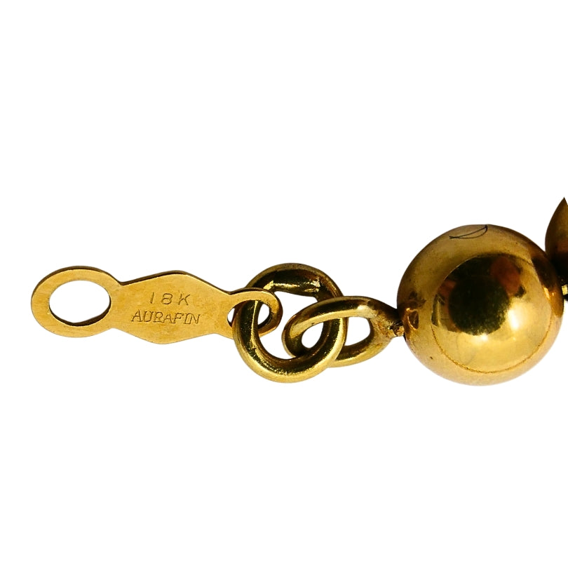 Aurafin 18k Yellow Gold Graduated Bead Necklace
