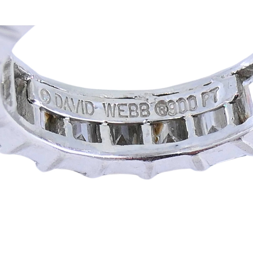 David Webb Platinum Ring Diamond Eternity Band Estate Jewelry