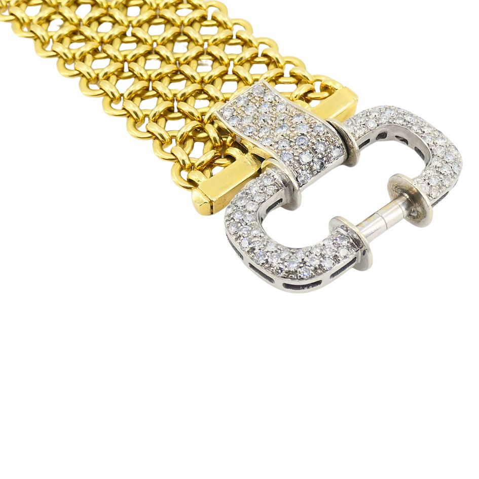 Vintage 18k Gold Two Tone Diamond Bracelet