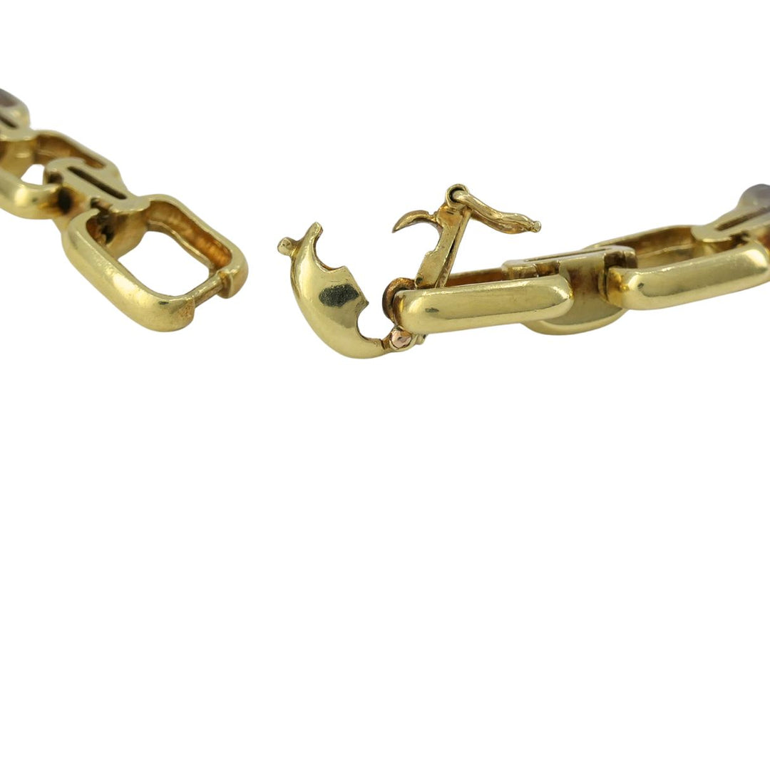 Vintage Cartier 18k Gold Diamond Square Link Collar Necklace