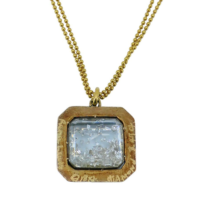 Renee Lewis 18k Gold Diamond Crushed Crystal Shake Pendant Necklace