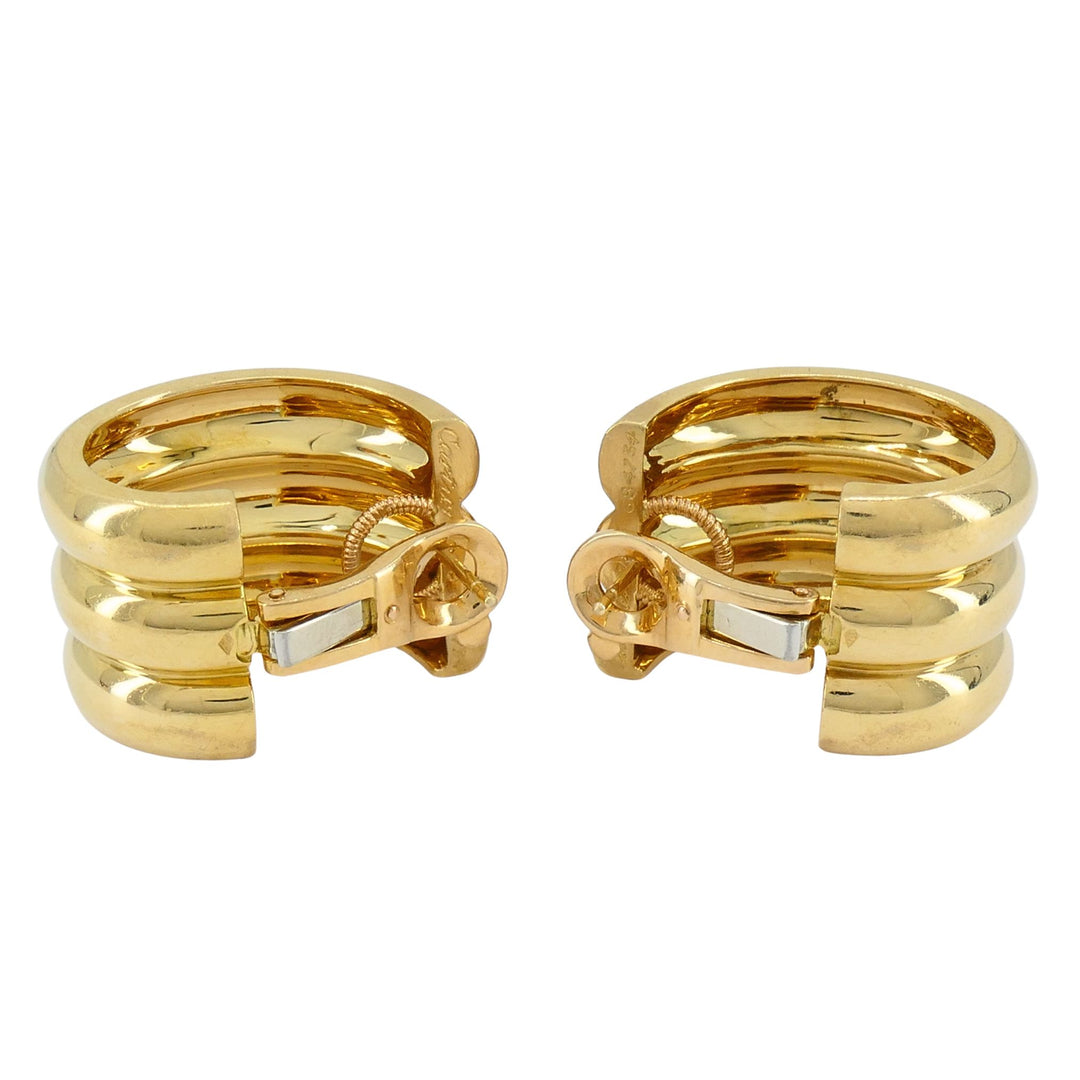 Vintage Cartier 18k Gold Hoop Earrings