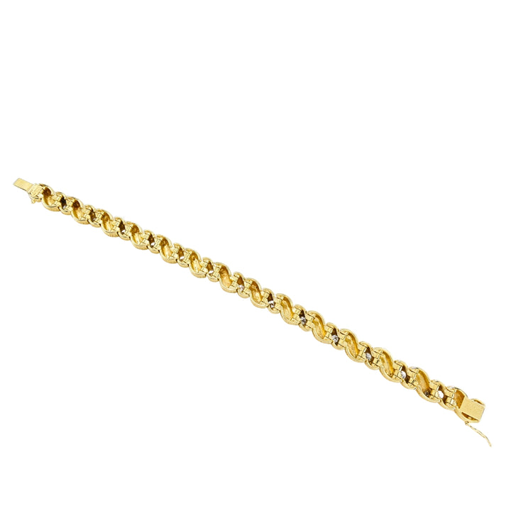 Vintage Van Cleef & Arpels 18k Gold Diamond Leaf Link Bracelet