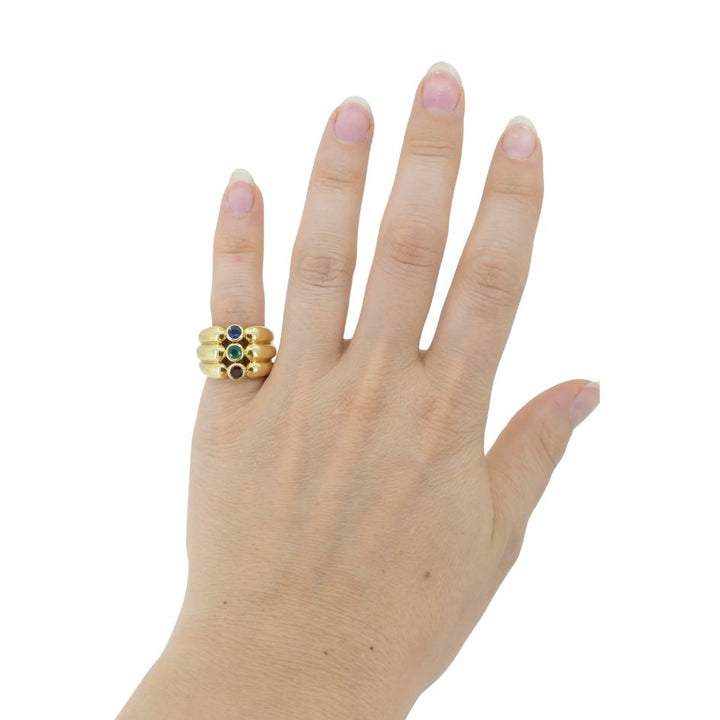 Vintage Van Cleef & Arpels Gold Gemstones Ring