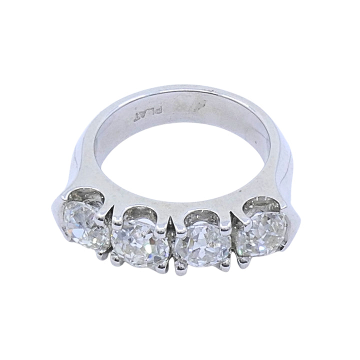 Mid-Century Platinum Four-Stone Diamond Ring