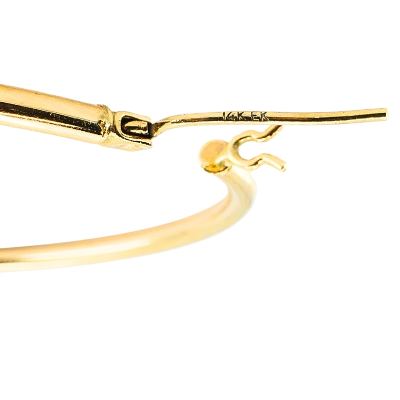Hoop Earrings 14k Gold Wire Earrings Medium Size