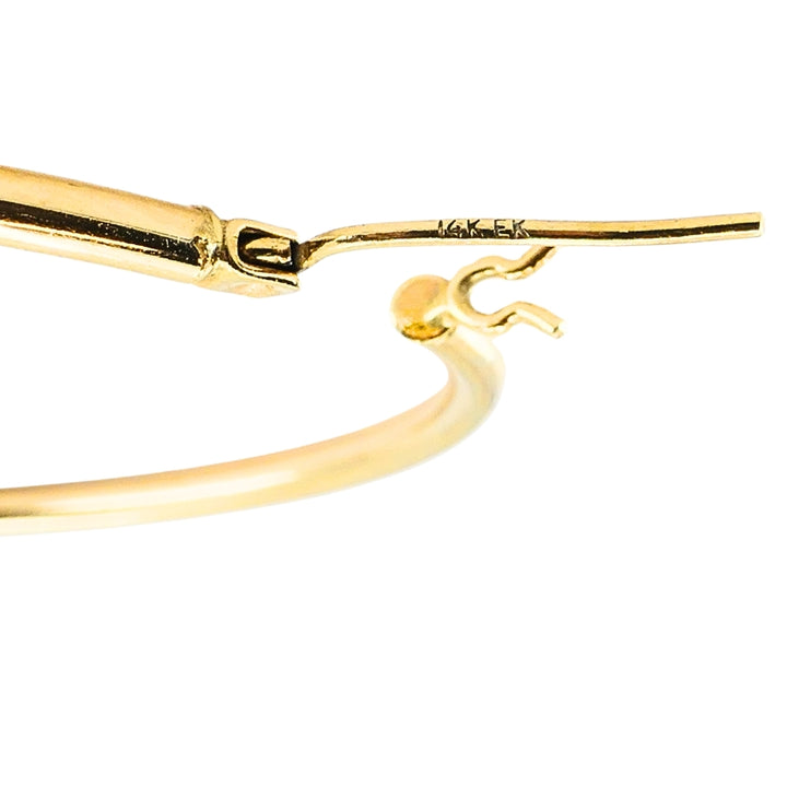 Hoop Earrings 14k Gold Wire Earrings Medium Size