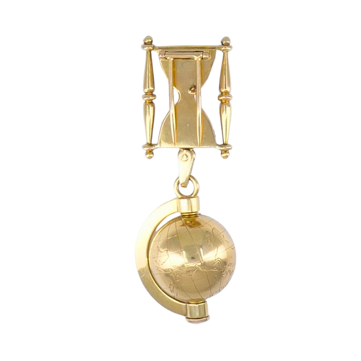 Vintage French Lapel Watch Pin Clip 18k Gold Diamonds