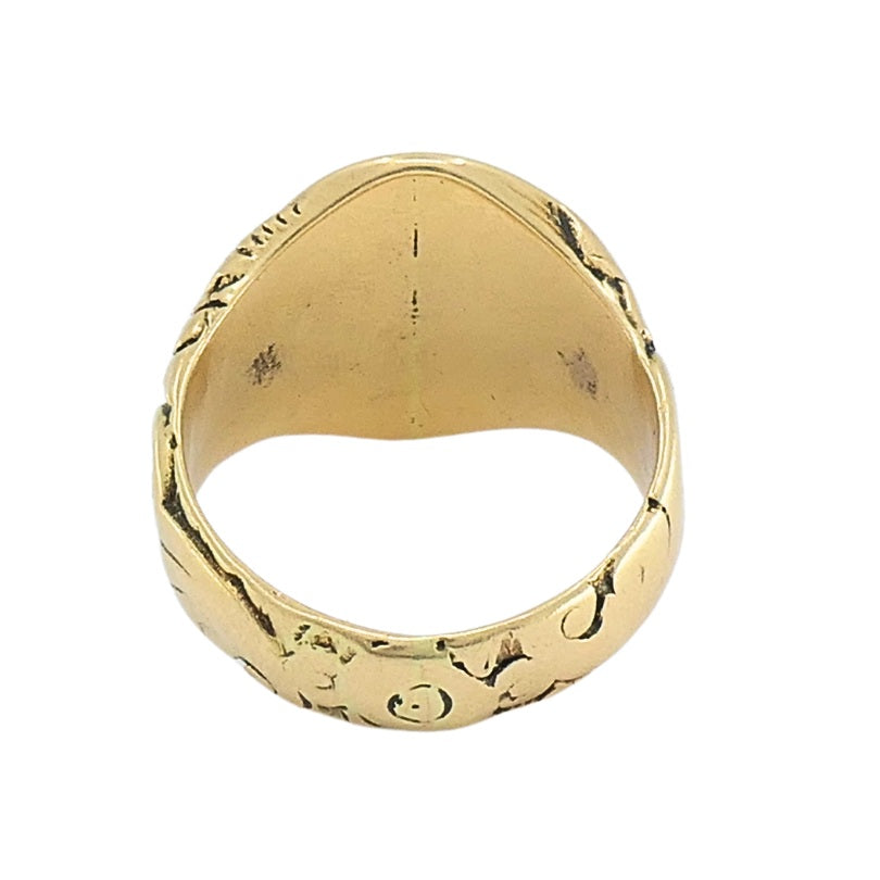 Antique 14k Gold Signet Ring Family Crest