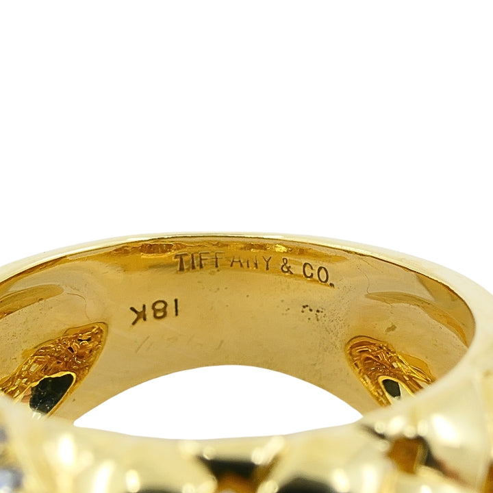 Tiffany and Co. 18K Gold  Diamond Dome Vannerie Ring