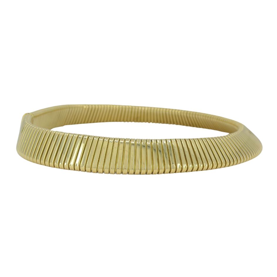 Vintage Carlo Weingrill 18k Gold Tubogas Choker Necklace