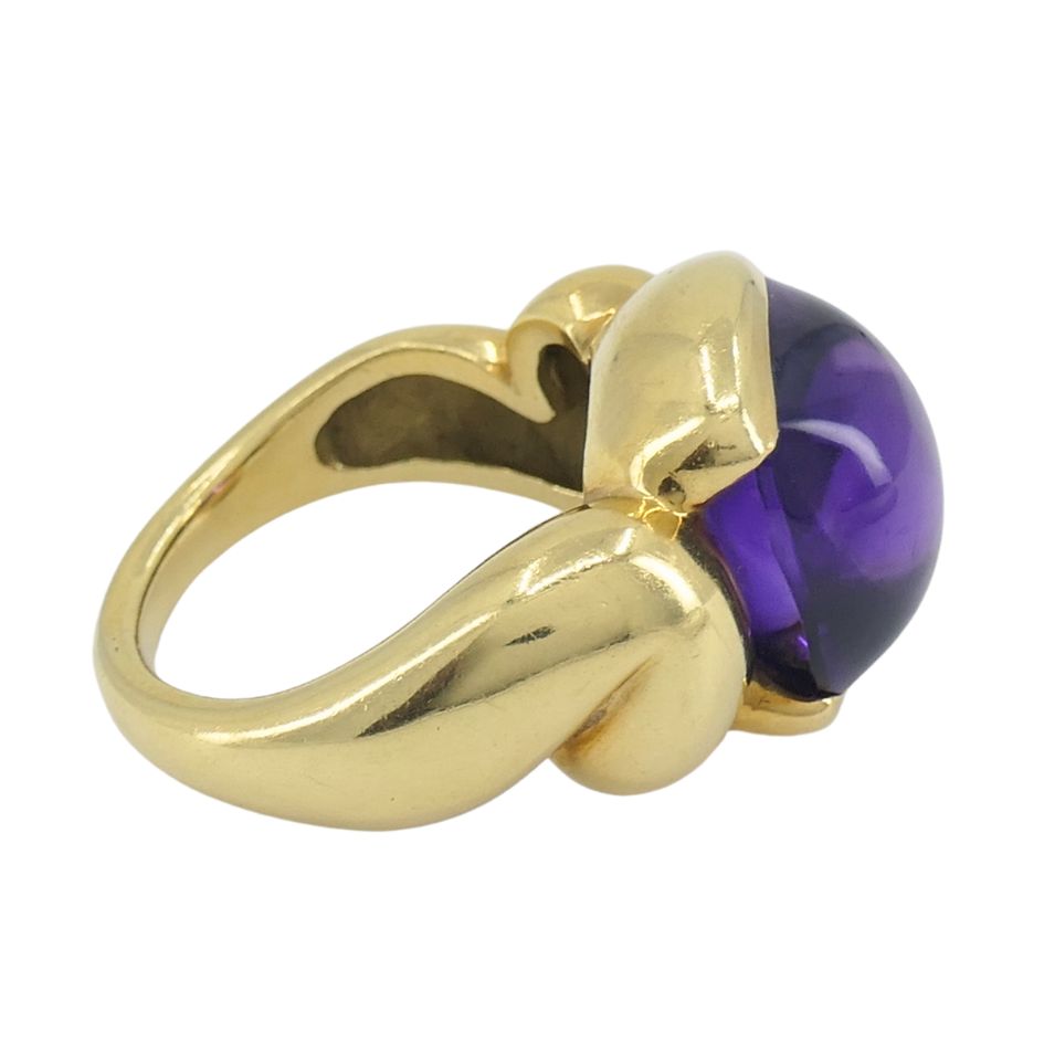 Gucci 18k Gold Amethyst Ring 6.5