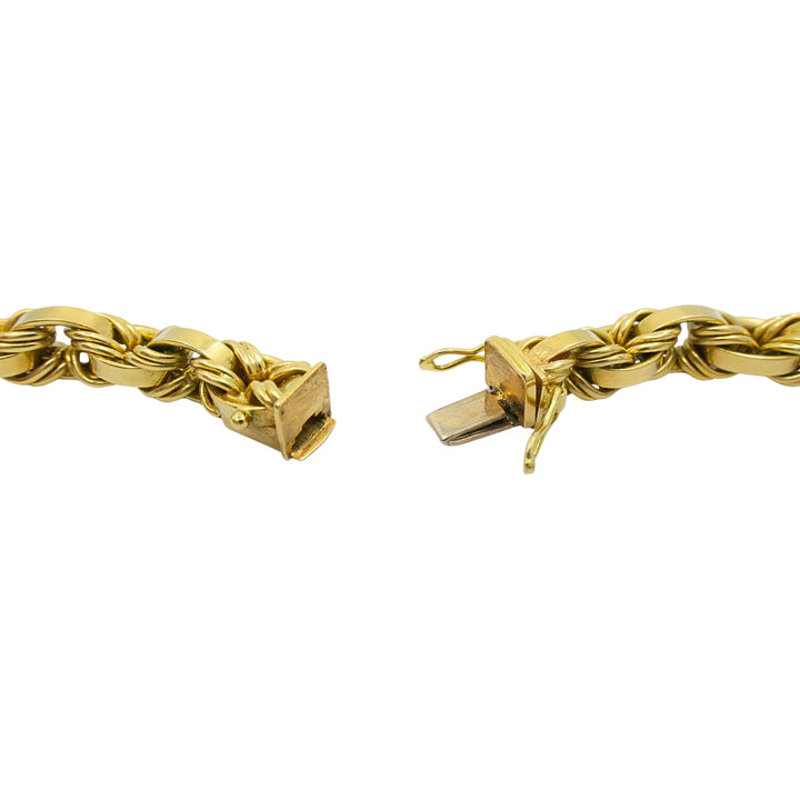 Vintage Italian 18k Gold Arezzo Rope Link Heavy Chain Necklace