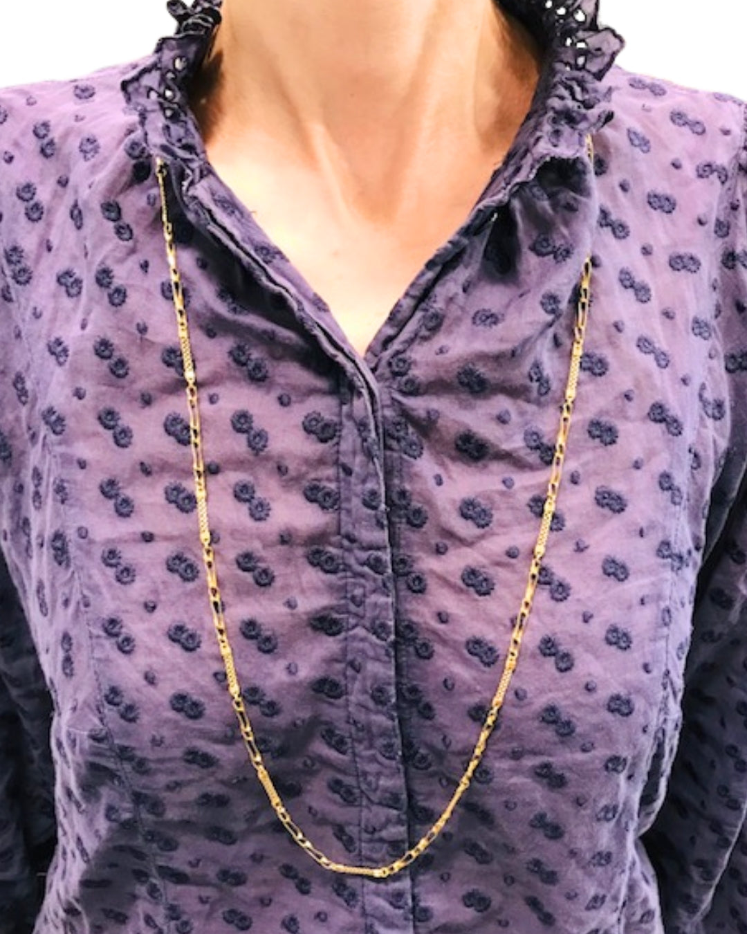Vintage 18k Yellow Gold Chain Necklace 36” Long