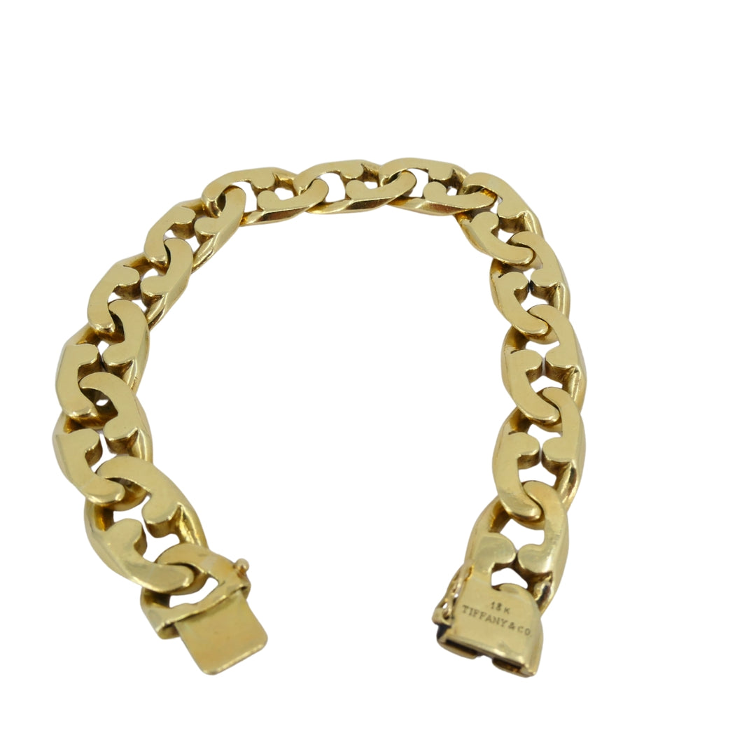 Vintage Tiffany & Co. 18k Gold Chain Bracelet Flat Link
