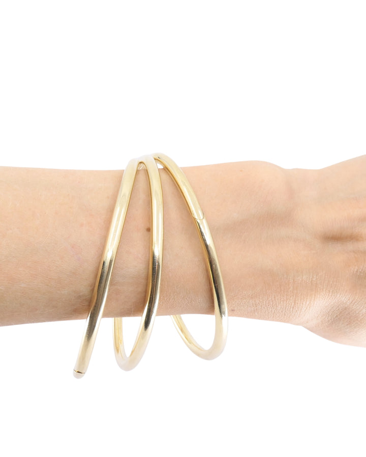 Vintage 1950s Cartier Bangles 14k Gold Set of Three Bracelets