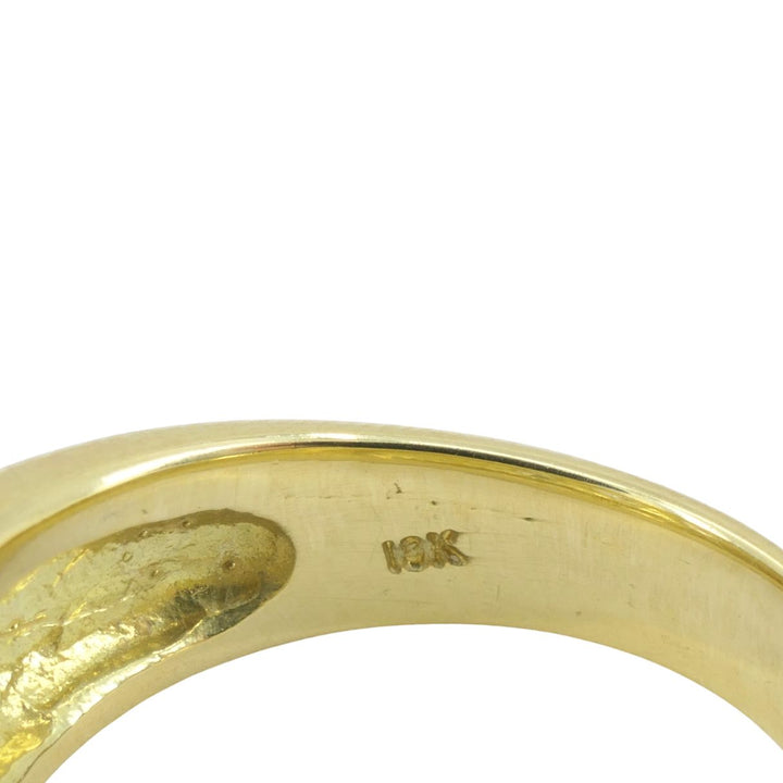 Vintage 18k Yellow Gold Three Stone Diamond Gypsy Ring