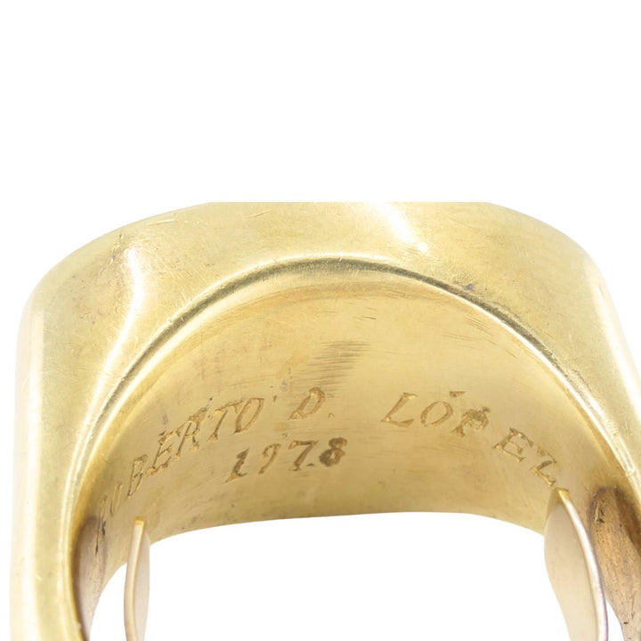 Vintage 1978 Egyptian Revival 18k Gold Signet Ring