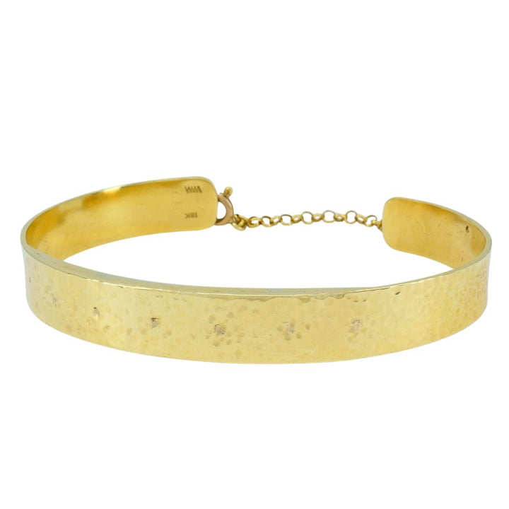 Vintage 18k Hammered Gold Cuff Bracelet
