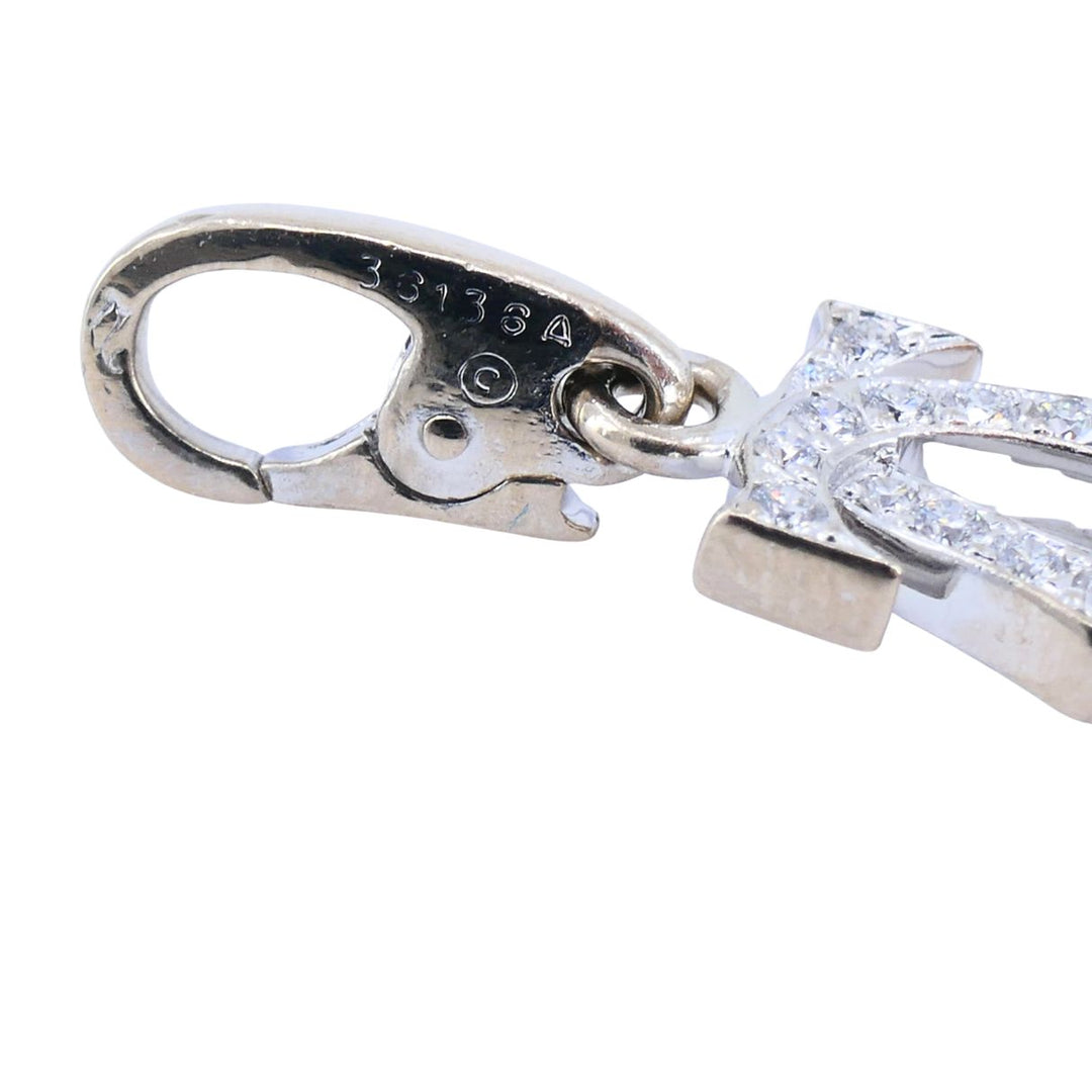 C de Cartier Double C 18k White Gold Diamond Charm Pendant