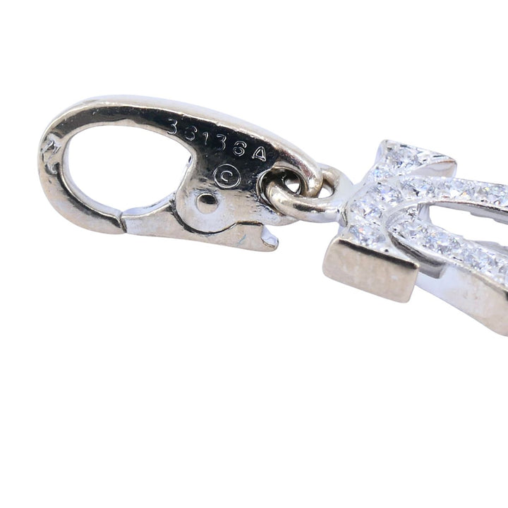 C de Cartier Double C 18k White Gold Diamond Charm Pendant