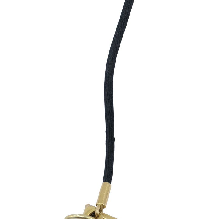 Cartier 18k Gold Arrow Pendant Black Silk Cord Necklace