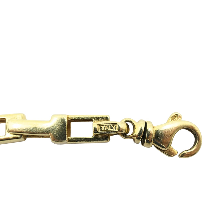 14k Yellow Gold Rectangular Bar Link Chain Necklace