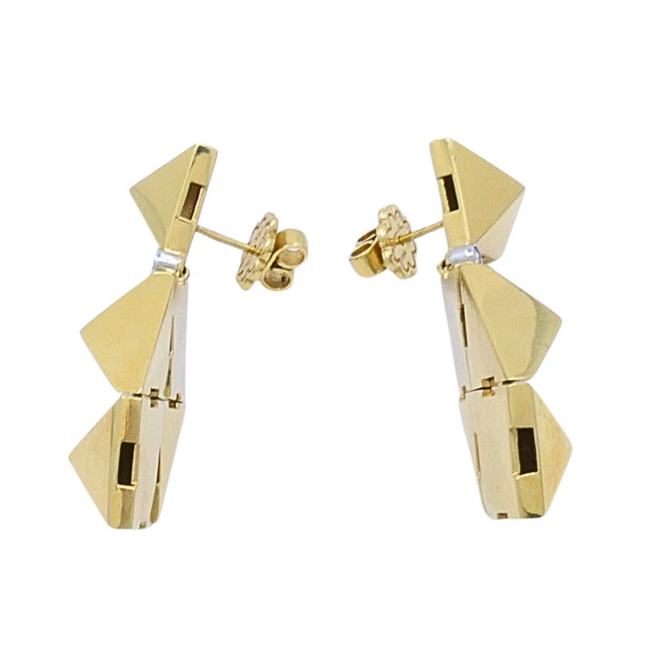 Aletto Brothers Apennines 18k Gold Diamond Pyramid Drop Earrings