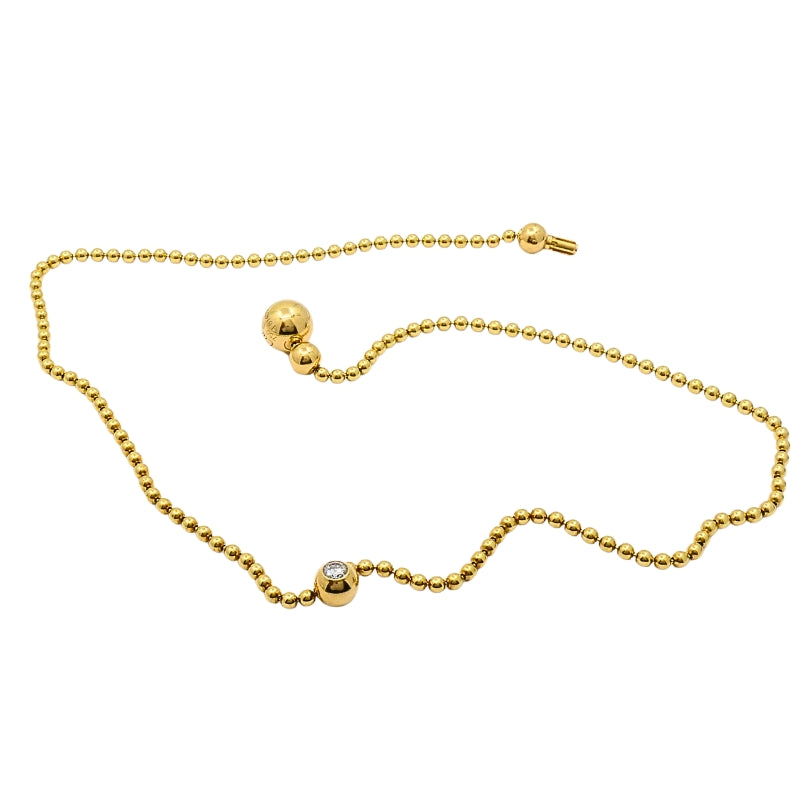 Cartier Draperie De Décolleté 18k Gold Diamond Solitaire Beaded Chain Necklace