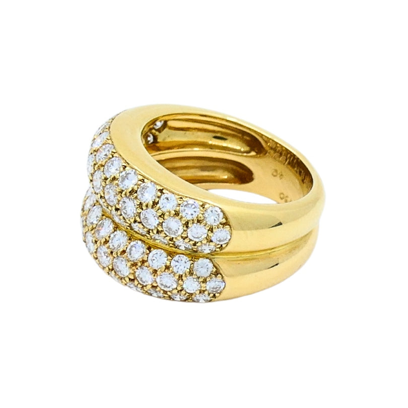 Cartier Double Band Dimond Gold Ring