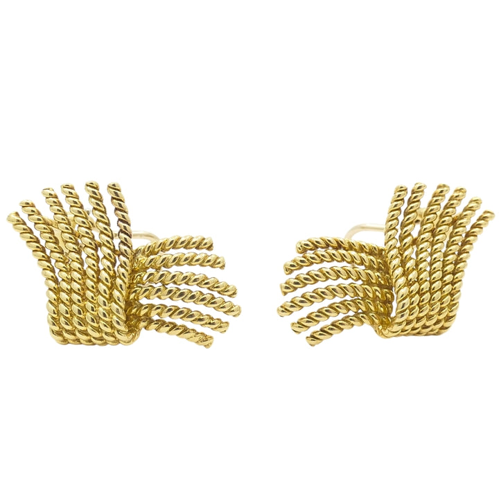 Tiffany & Co. Schlumberger 18k  Gold V-Rope Earrings