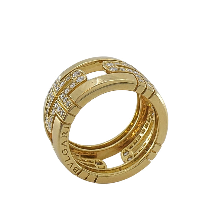 Bvlgari Bulgari Parentesi Diamond Ring 18k Gold Band Ring