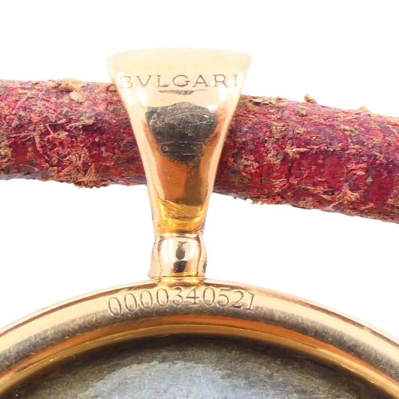 Bvlgari Bulgari Monete Necklace Ancient Roman Coin Gold Leather Cord