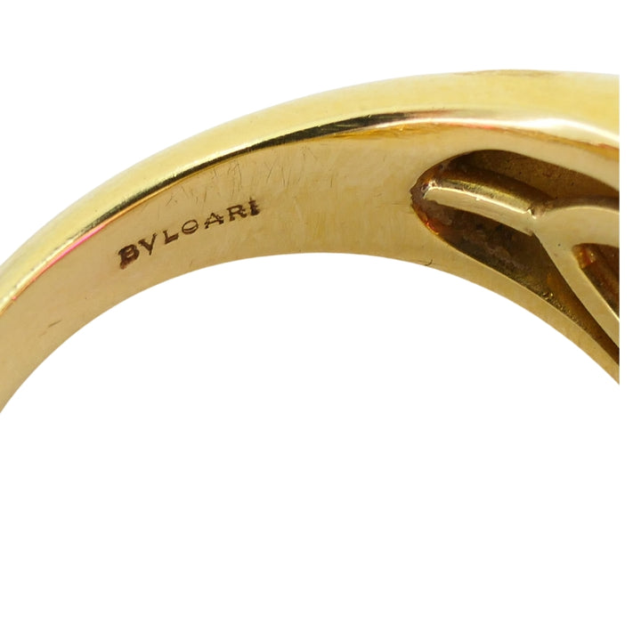 Bvlgari Bulgari Band Ring 18k Gold Cabochon Ruby Diamond AGL Certificate