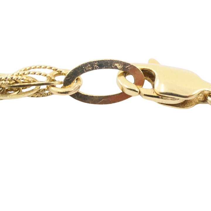 Vintage Necklace 14k Gold Citrine Diamond Pendant Twisted Rope Chain