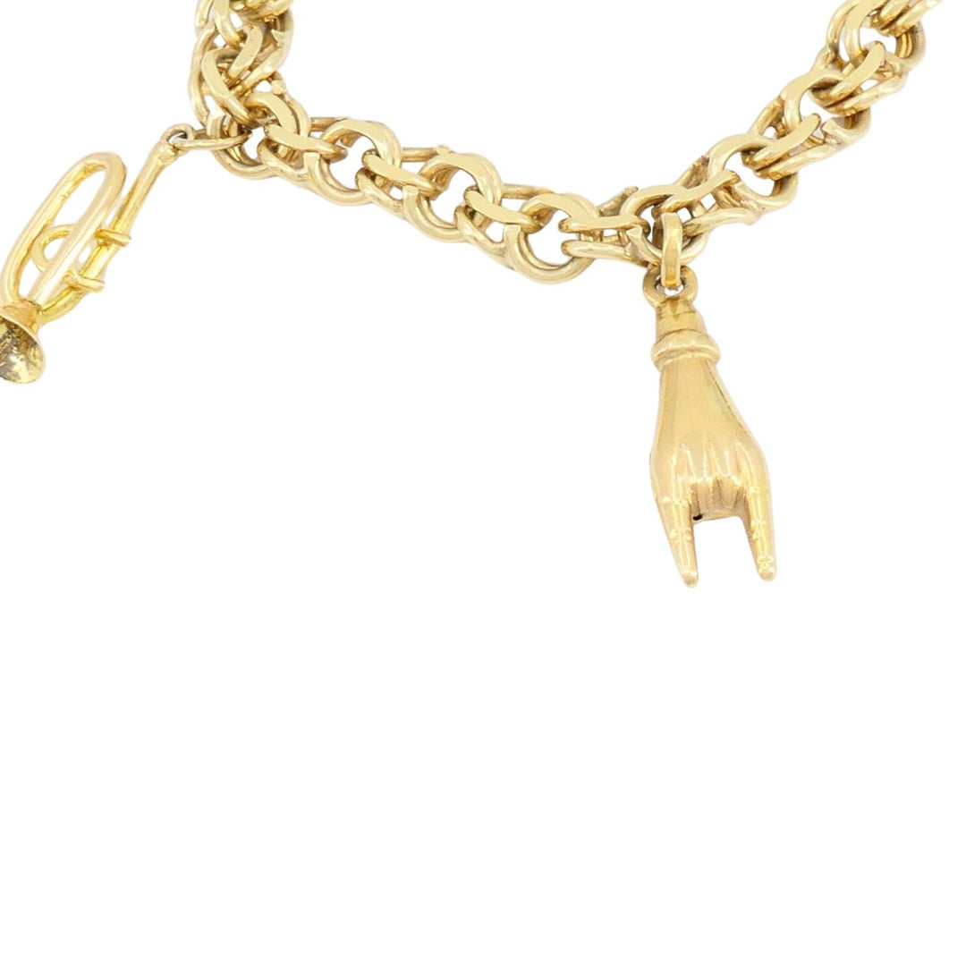 Vintage 14k 18k Gold Charm Bracelet