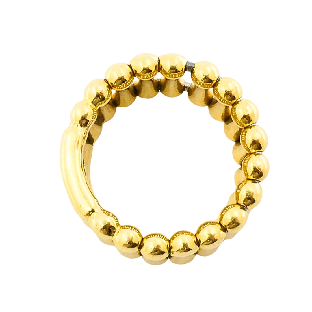 Vintage Chimento 18k Yellow Gold Bamboo‑Style Wide Band Ring