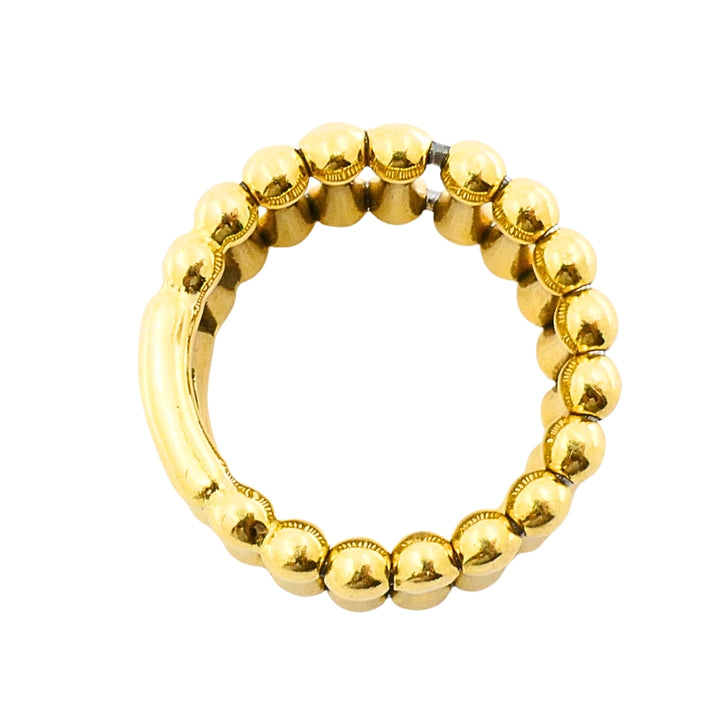 Vintage Chimento 18k Yellow Gold Bamboo‑Style Wide Band Ring
