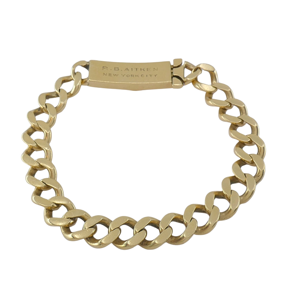 Vintage Cartier 14k Gold Curb-Link ID Bracelet, Mid-20th Century