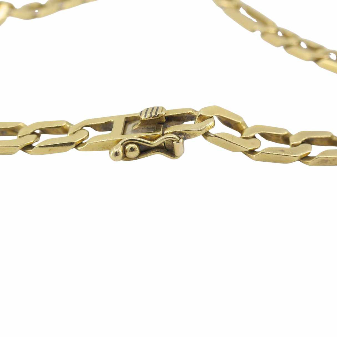 Vintage Cartier 18k Gold Emerald Diamond Chain Link Necklace