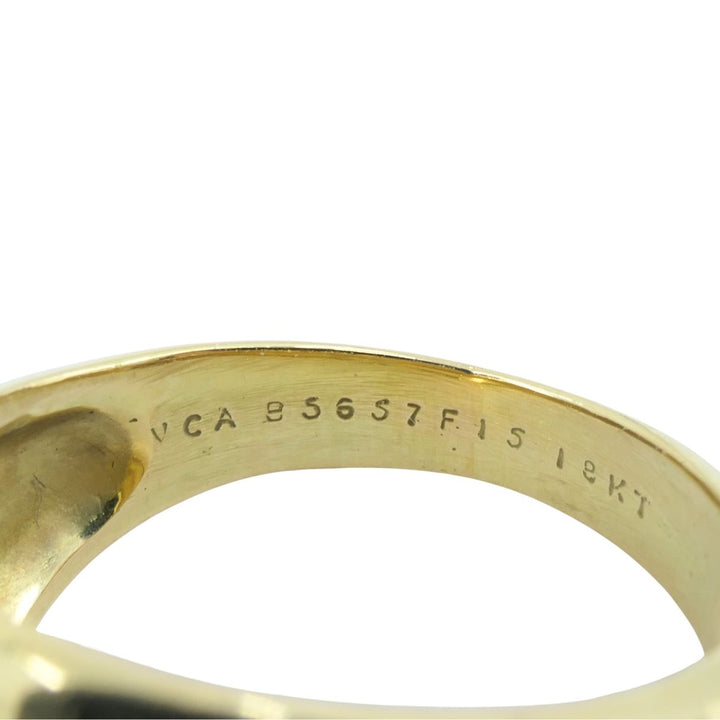 Vintage Van Cleef & Arpels 18k Gold Blue Enamel Ring