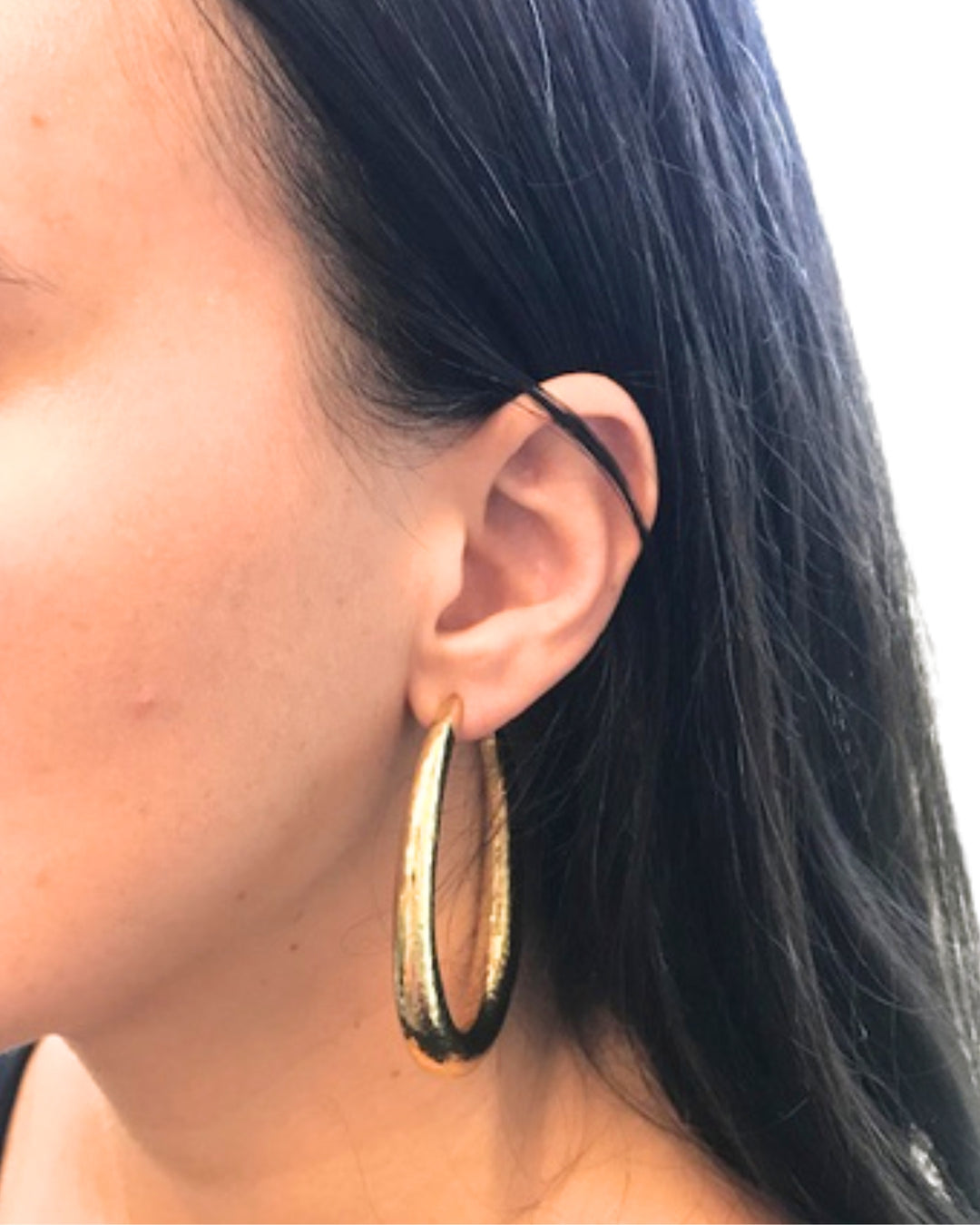 Ippolita Earrings 18k Gold Hammered Hoop Earrings Oval Hoops