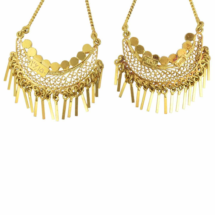 Vintage 18k Gold Turquoise Chandelier Earrings