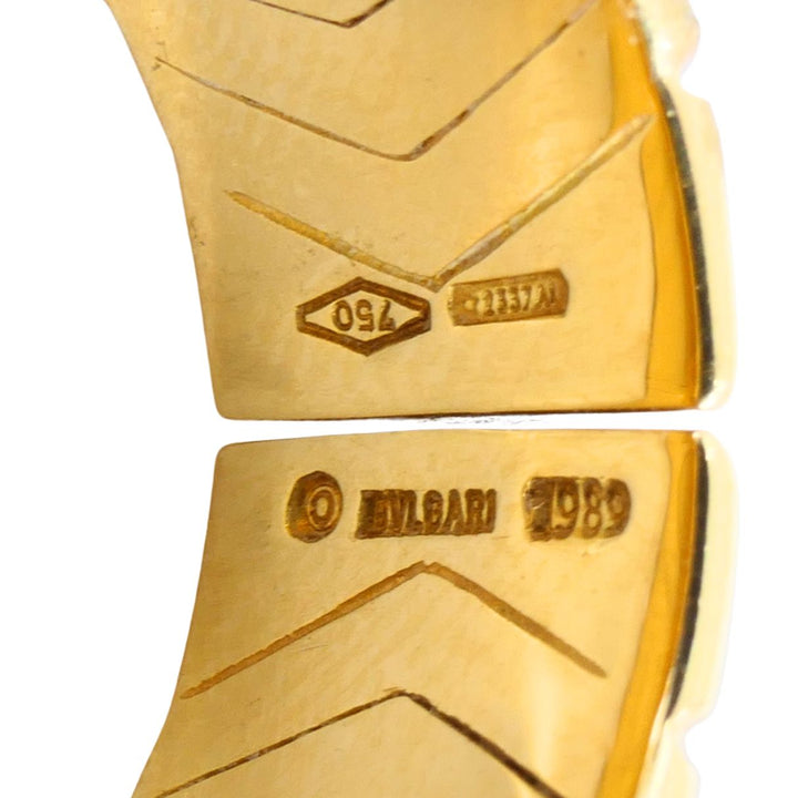 Vintage Bvlgari Alveare 18k Yellow Gold Diamond Flexible Band Ring