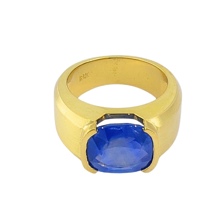 Burma Natural Sapphire 18K Gold Ring GIA Report