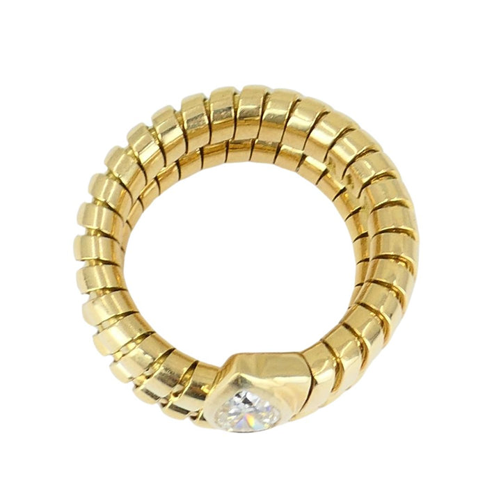 Vintage Bulgari Serpenti Tubogas 18k Gold Diamond Ring