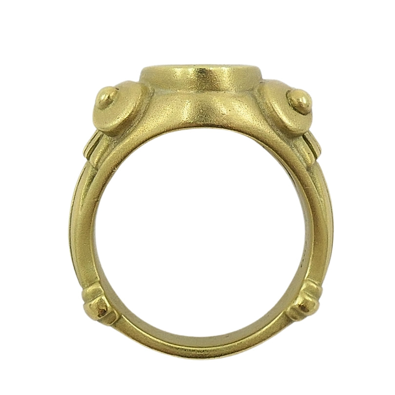 Kieselstein Cord Ring 18k Gold Green Tourmaline Intaglio