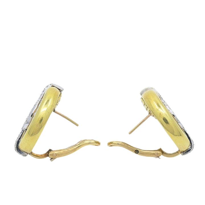 David Webb Diamond Earrings 18k Gold Circular Shape