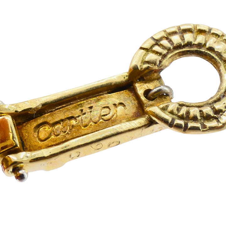 Vintage Cartier Set Coral Onyx Diamond 18k Gold Ring and Earrings Estate Jewelry